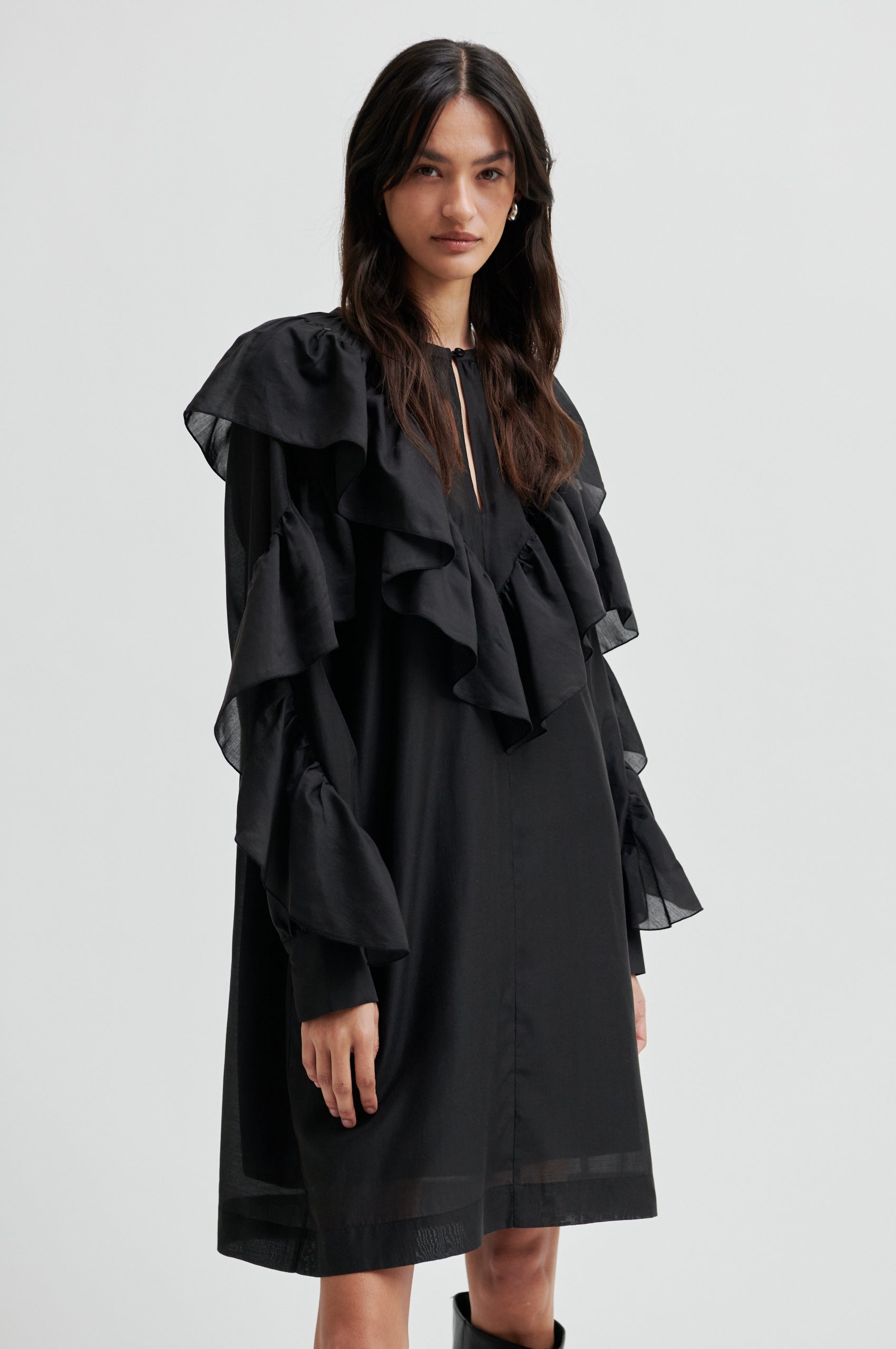 Dream Ruffle kjole - sort